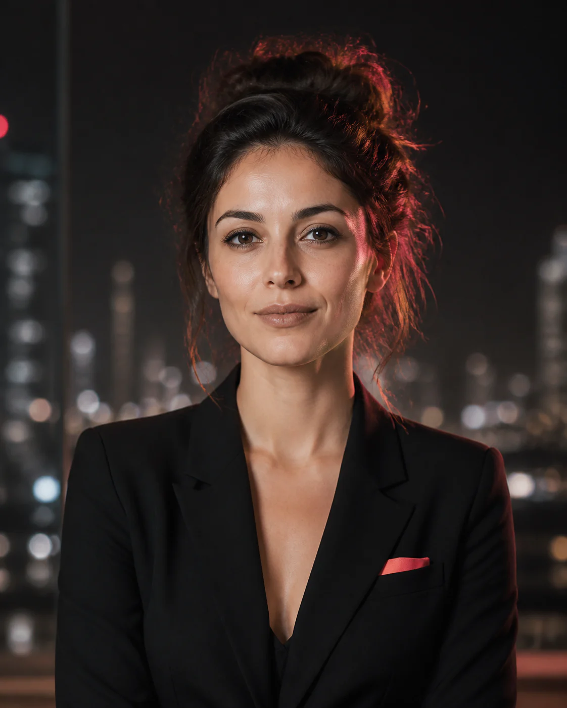 Fictional editorial portrait of Maya L.